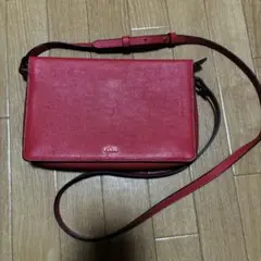 FURLA 赤 レザーショルダーバッグ