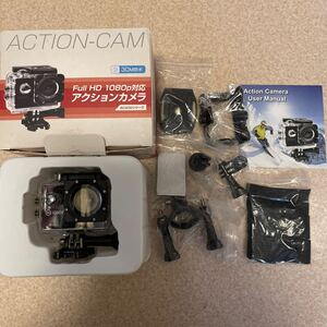 アクションカメラ 1080p対応 30M防水 起動のみ確認 AC200BK