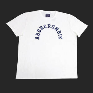 ★SALE★Abercrombie & Fitch/アバクロ★アップリケロゴ半袖Tシャツ (White/XXL)