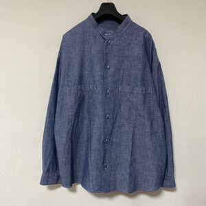 美品 テンダーロイン スタンド カラー シャンブレー シャツ M tenderloin チェーンステッチ 刺繍 work shirt SHT