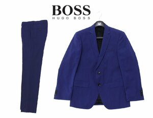 19万新品◆52=L◆BOSS ヒューゴボス Marzotto社 SLIM FIT ストレッチヴァージンウールスーツ 紺『Huge6_Genius5』1円