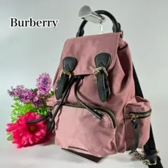 バーバリー Burberry ミニリュック チェーンショルダー ナイロン ピンク