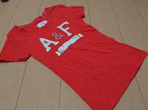 ★Abercrombie&Fitch アバクロ 半袖Tシャツ ダメージ加工 レディースM 赤★USED 美品