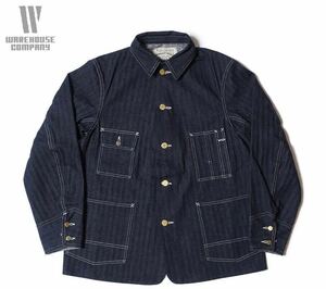 【新品未使用】名作！WAREHOUSE ウエアハウス Lot2165 INDIGO HERRINGBONE COVERALL インディゴ ヘリンボーン カバーオール 42サイズ