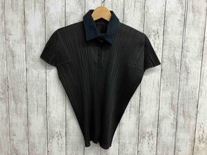 PLEATS PLEASE ／PP43-JK632／BLK ／ポロシャツ／襟付け外し可／レディース／サイズ3