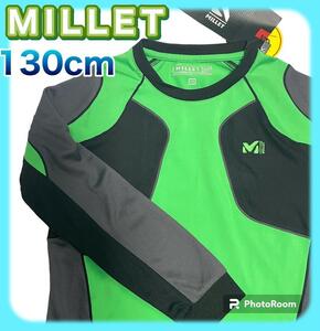 【美品■特価■現品】未使用】MILLET 子供用 130 ハーフジップ 登山 トレッキング グリーン