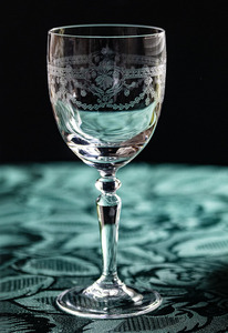 フランス クリスタル ジャンピエール エッチング ゴブレット シャンパン ワイングラス ビンテージ バーグラス 酒