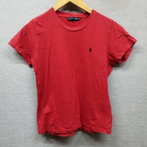 A264 RALPH LAUREN ラルフローレン 半袖 Tシャツ カットソー M レッド ワンポイント ポニー 刺繍 クルーネック インパクト21時代