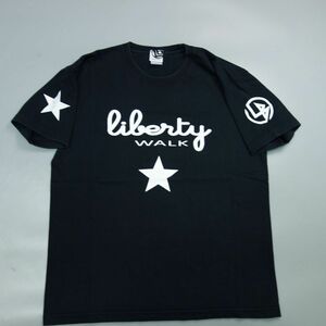 LIBERTY WALK リバティーウォーク ロゴ 半袖Tシャツ 黒 車 レース XL