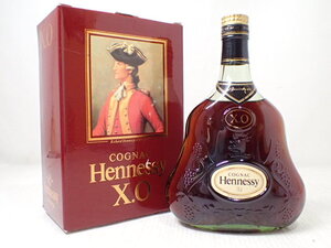 m2743 / 未開栓 古酒 Hennessy ヘネシー XO 金キャップ グリーンボトル 箱付 コニャック ブランデー 現状品