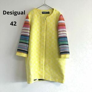 Desigual デシグアル ノーカラーコート マルチカラー サイズ42 アウター