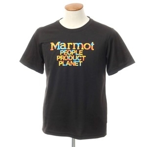 【中古】マーモット MARMOT ポリエステル プリント 半袖Ｔシャツ ブラック【サイズM】