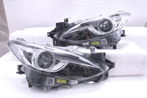 48-771★前期 HID BM5FP アクセラ★左右ヘッドライト STANLEY W1926L/W1926R 打刻:L ユニット ブラック 純正★マツダ (KK)