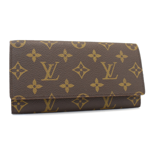 未使用品 ルイヴィトン 長財布 ポルトフォイユ3カルトクレディ円 M61818 モノグラム キャンバス ブラウン LOUIS VUITTON