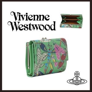 ○★新品 未使用 Vivienne Westwood メッシー バグ 二折財布 ミントグリーン（ヴィヴィアンウエストウッド）○●