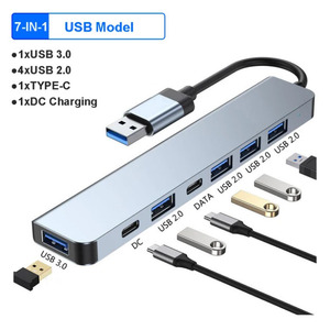 USB 3.0用ドッキングステーション　7 in 1 USB: Usb3.0 * 1 + usb2.0 * 4 + pd + USB-C 