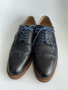 【送料込】Paraboot パラブーツ くつ【メンズ】27.5cm 記載サイズ9 ヒール2.5 ブラック×ブルー フランス製 老舗ブランド お洒落 s6437400