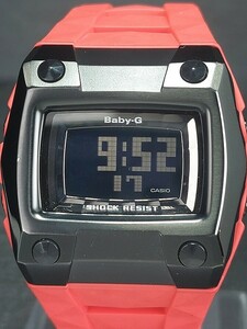 超美品 CASIO カシオ Baby-G ベビージー CASKET カスケット BG-2100-4 デジタル クォーツ 腕時計 ブラック レッド ステンレス 動作確認済み