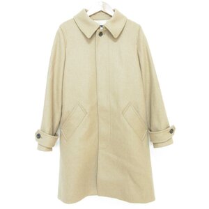 美品 21AW A.P.C. アーペーセー メルトン バックタック ミドル丈 ステンカラーコート バルマカーンコート 36 キャメル ◆