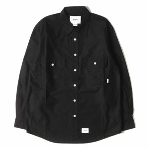 WTAPS ダブルタップス シャツ サイズ:M 18AW コットン モールスキン CPO シャツ CPO / SHIRT ブラック 黒 トップス カジュアルシャツ 長袖