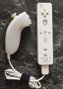 【純正品】Wii リモコン モーションプラス 白　ヌンチャク付き　動作確認済 