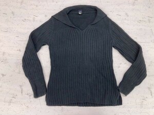 ギャップ GAP オールド レトロ アメカジ ストリート 古着 セーラーカラー リブ編み コットンニットセーター トップス レディース 100% L 黒