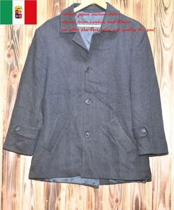 ★イタリア製★良質　カシミア混ウールコート　XXXL (F-092）メンズ おすすめ