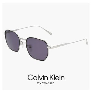 新品 カルバンクライン サングラス ck24109slb 045 calvin klein メンズ レディース モデル メタル 多角形 チタン フレーム UVカット