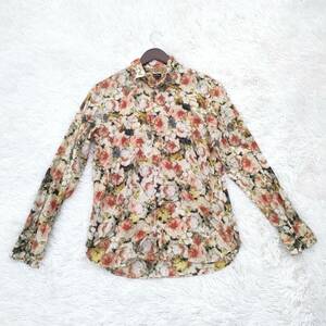 美品!!【L】ポールスミス　PS Paul Smith 長袖シャツ 花柄 メンズ 総柄 マルチカラー　レトロ柄 日本製 コットン 春夏 爽やかさ