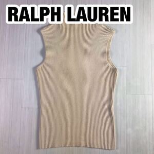 RALPH LAUREN ラルフローレン タートルネック ノースリーブ ニット レディースサイズ M ベージュ