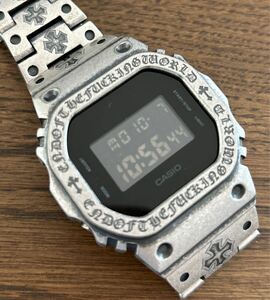 G-SHOCK カスタム ステンレス ベゼル ベルト 彫金 クロス　ジーショック　DW-5600 BB