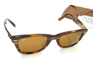 1円 ■美品■ Ray-Ban レイバン RB2140ーF 954 ウェイファーラー べっ甲調サングラス メガネ 眼鏡 ブラウン系 FB9377