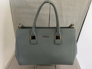 【FURLA】フルラ　2WAYバッグ　サックスブルー　レザー　SY02-FEL