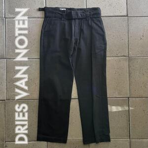 【DRIES VAN NOTEN ドリスヴァンノッテン】Belted Work Pant ベルト ワーク パンツ 50 ダークネイビー