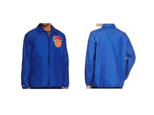 jk-6388A-KNICKS ミッチェル＆ネス Mitchell & Ness NBA Chicago Bulls コーチジャケット ナイロン アウター 上着 US ブルー L