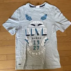 LACOSTE L!VE グラフィックプリント Tシャツ US S 水色