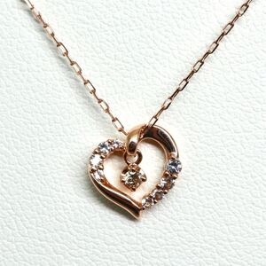 1円〜!!4℃(ヨンドシー)《K10 天然ダイヤモンドネックレス》J 約1.2g 約40.0cm diamond necklace ジュエリー 18金 750 DF6/DF6 E66