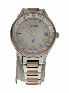 CITIZEN◆Xc/ソーラー腕時計/アナログ/ステンレス/WHT/SLV/H246-024688