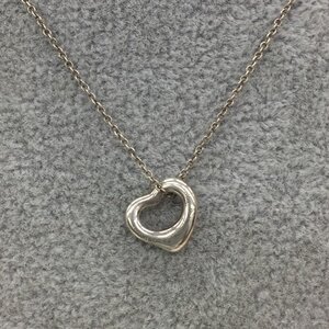 TIFFANY&Co. ティファニー オープンハート ネックレス 925刻印有 総重量2.2g 保存袋あり【DABD2090】