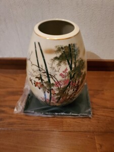 花器 花瓶 壺 陶器製　竹　和　保管費　日本　風情　お土産　床の間　九谷