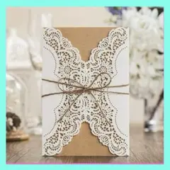⭐️送料無料❣️⭐️紙レーザーカット結婚式の招待状カードキット　誕生日　お祝い　カード