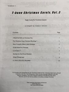 【楽譜】Christmas Carols Vol.3 for Trombone Quartet