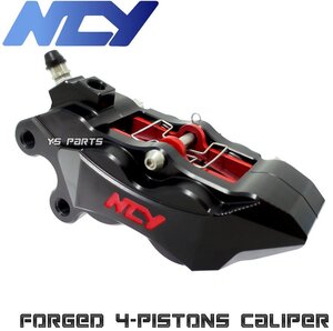 NCY 4POD鍛造ブレーキキャリパー黒 左側[ブレンボ40mmピッチ形状]専用ブレーキパッド付 NSR250R/CB400SF/CB1300SF/CB1300SB/RVF400等