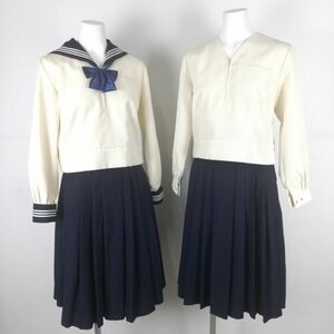 1円 セーラー服 スカート リボン 5点セット マルス洋装店 冬物 女子 学生服 東京女学館中学 高校 制服 中古 ランクC NA8936