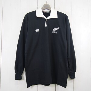 カンタベリー CANTERBURY OF NEW ZEALAND ラグビーニュージーランド代表 ALL BLACKS オールブラックス 長袖ラガーシャツ(M)ブラック