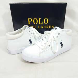 ②【24cm】POLO ポロラルフローレン スニーカー HARRISON MID WHITE