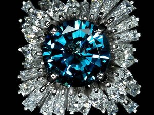 UM14676SS【1円～】新品【RK宝石】《Diamond》極上ブルーダイヤモンド 大粒0.98ct 極上脇石ダイヤ 1.00ct Pt900 超高級リング ブルーダイヤ