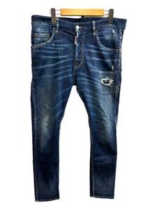 DSQUARED2 (ディースクエアード) SKATER JEAN ダメージ加工ストレッチデニムジーンズ スキニーパンツ デニム S74LB0793 76A インディゴ/027