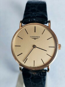 手巻き 稼働品 ロンジン メンズ腕時計 ゴールド文字盤 6236 LONGINES