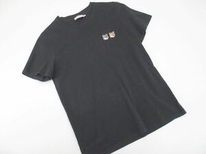 ゆうパケットOK MAISON KITSUNE メゾンキツネ ワッペン 半袖 Tシャツ sizeM/黒 ■◆◎